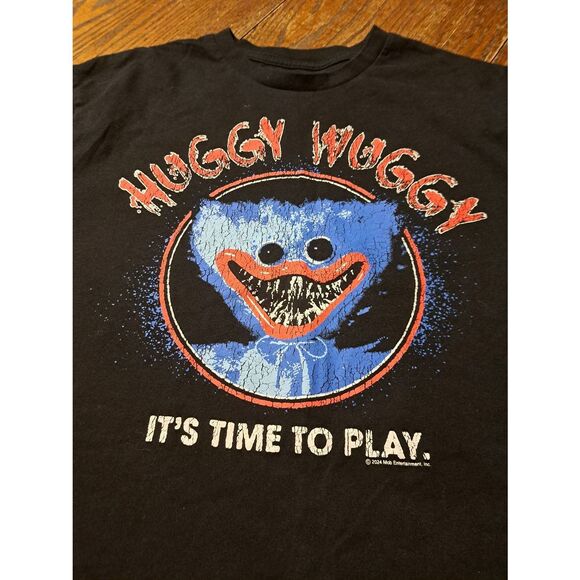 MOB Entertainment Men’s Large Huggy Wuggy Tee Black Red White Distressed - Picture 2 of 3